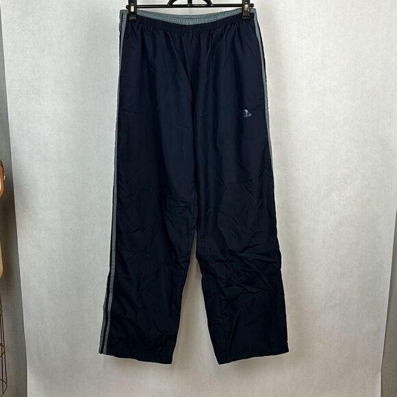 Adidas Mens Track Pants Sz Medium Black Gray Stripes Athletic Running Warm Ups - Picture 1 of 6